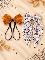 Load image into Gallery viewer, Radhu &amp; Kabby Halloween Special Hair Bow | Elegant Printed Hair Accessories for Girls &amp; Women