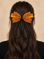 Load image into Gallery viewer, Radhu &amp; Kabby Halloween Special Hair Bow | Elegant Printed Hair Accessories for Girls &amp; Women