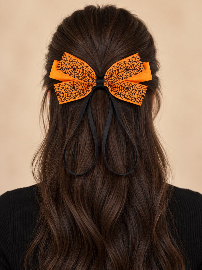 Radhu & Kabby Halloween Special Hair Bow | Elegant Printed Hair Accessories for Girls & Women
