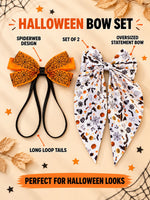 Load image into Gallery viewer, Radhu &amp; Kabby Halloween Special Hair Bow | Elegant Printed Hair Accessories for Girls &amp; Women