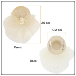 Load image into Gallery viewer, Radhu &amp; Kabby Fascinator Hat for Girls/Women | Set of 1 Lemon Hat with Polka Dot Veil, Mesh Bow | Two Alligator Clips for Grip