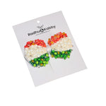 Load image into Gallery viewer, Radhu &amp; Kabby Tricolor Hair Bows for Girls | Beaded Clip for Patriotic Look | 1 Pc