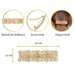 Load image into Gallery viewer, Golden Barrette with Stone Accents for Women One Piece