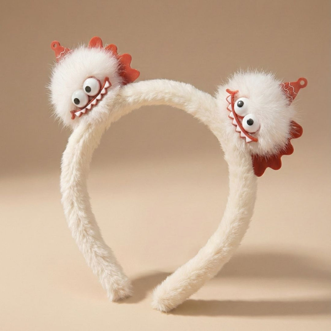 Radhu & Kabby Labubu Plush Hairband | Cute Cartoon Character Headband | Soft & Fun Accessory