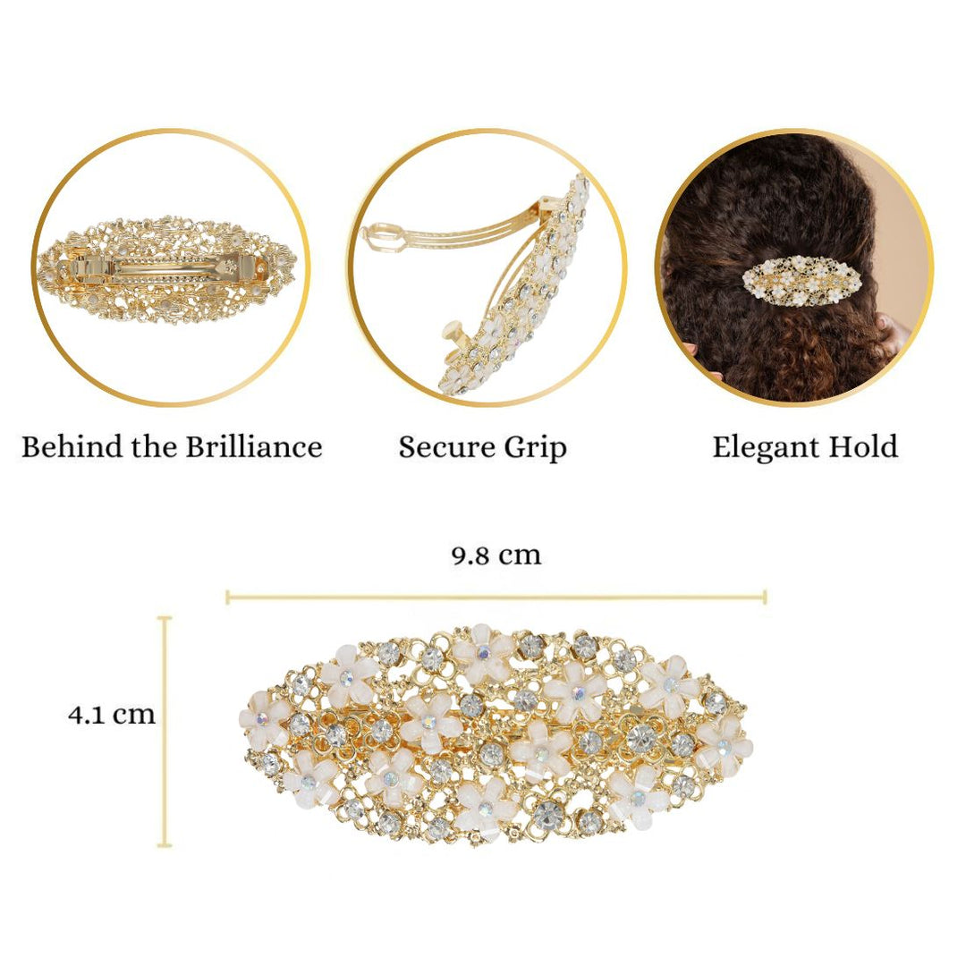 Vintage Golden Floral Hair Clip for Women - One Piece