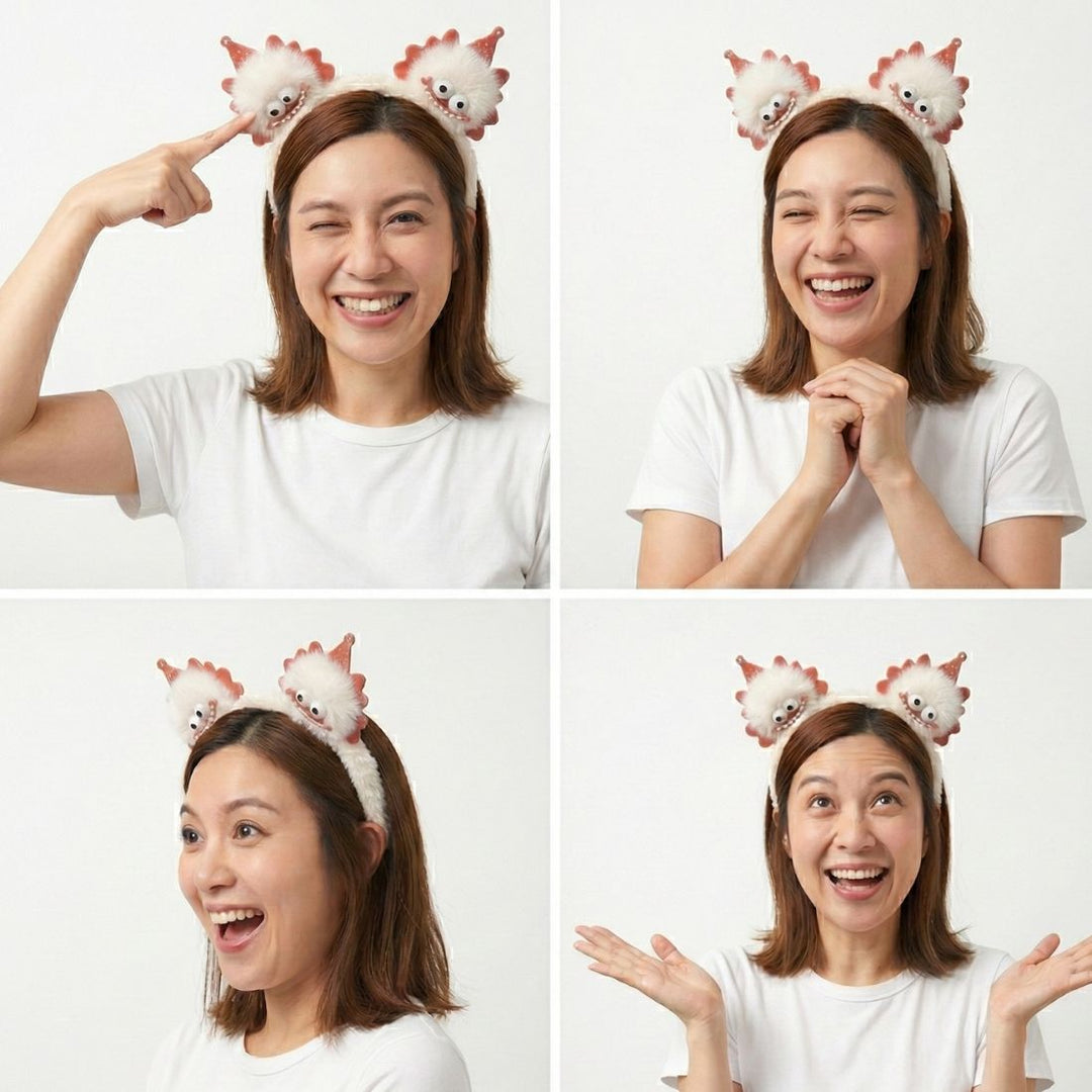 Radhu & Kabby Labubu Plush Hairband | Cute Cartoon Character Headband | Soft & Fun Accessory