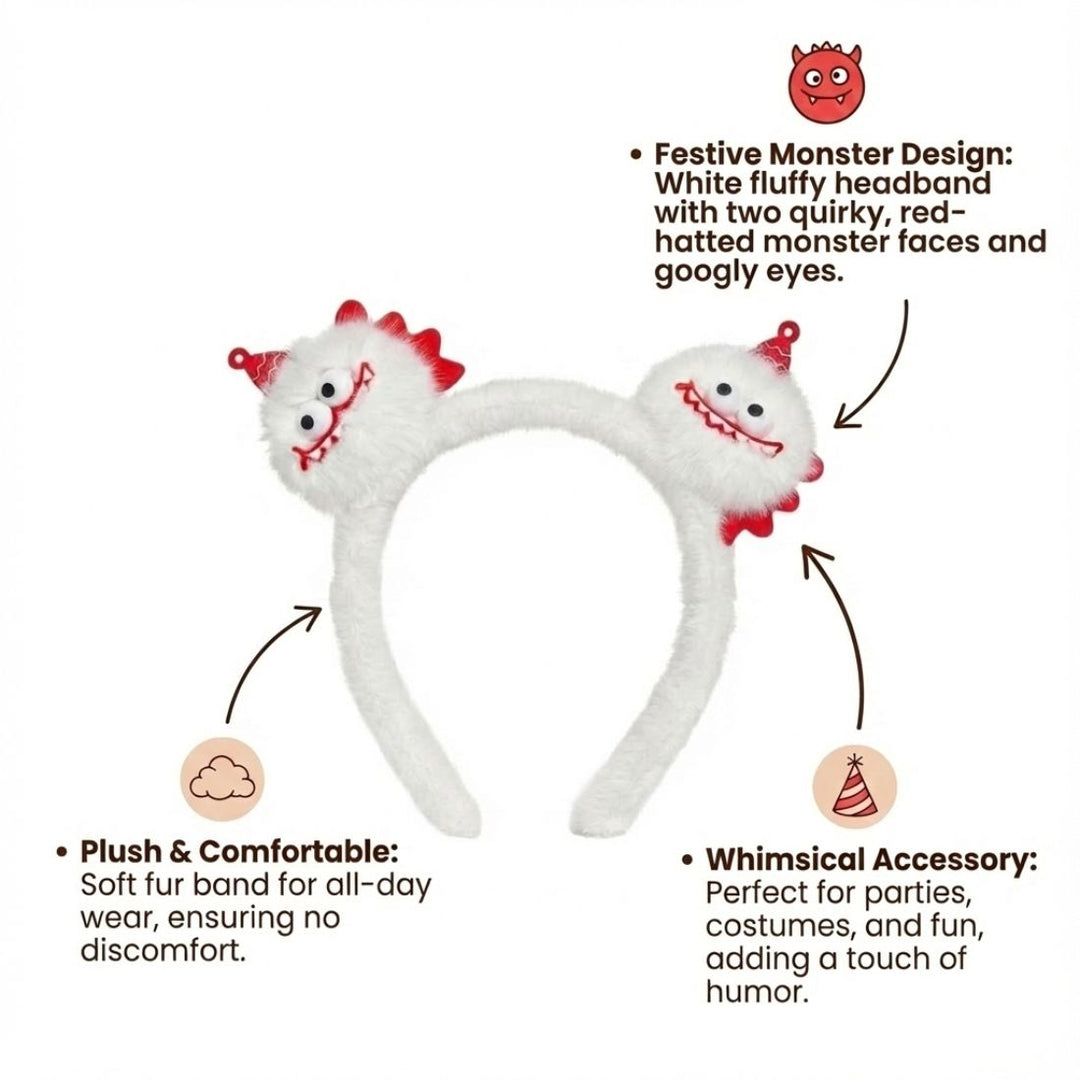 Radhu & Kabby Labubu Plush Hairband | Cute Cartoon Character Headband | Soft & Fun Accessory