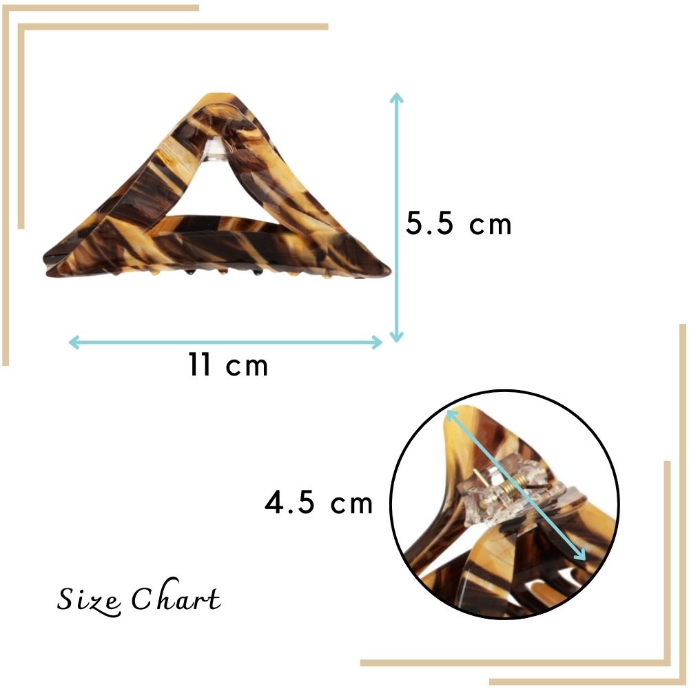 Radhu & Kabby Triangle Hair Clutcher Set for Women | Pack of 3 Marbled Claw Clips | Stylish Triangle Design for Strong Hold & Daily Use