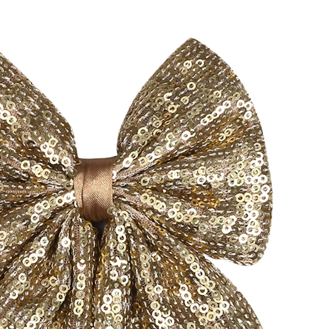 Stylish Hair Bow Clip for Women/Girls Golden Colour Set of 1