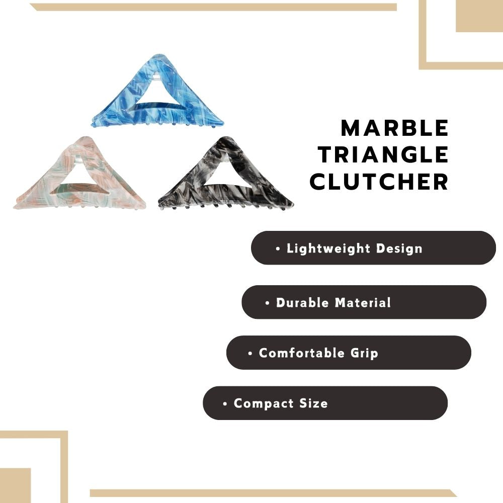 Radhu & Kabby Triangle Hair Claw Clip Set for Girls & Women | Pack of 3 Strong Grip & Durable Hair Clutchers