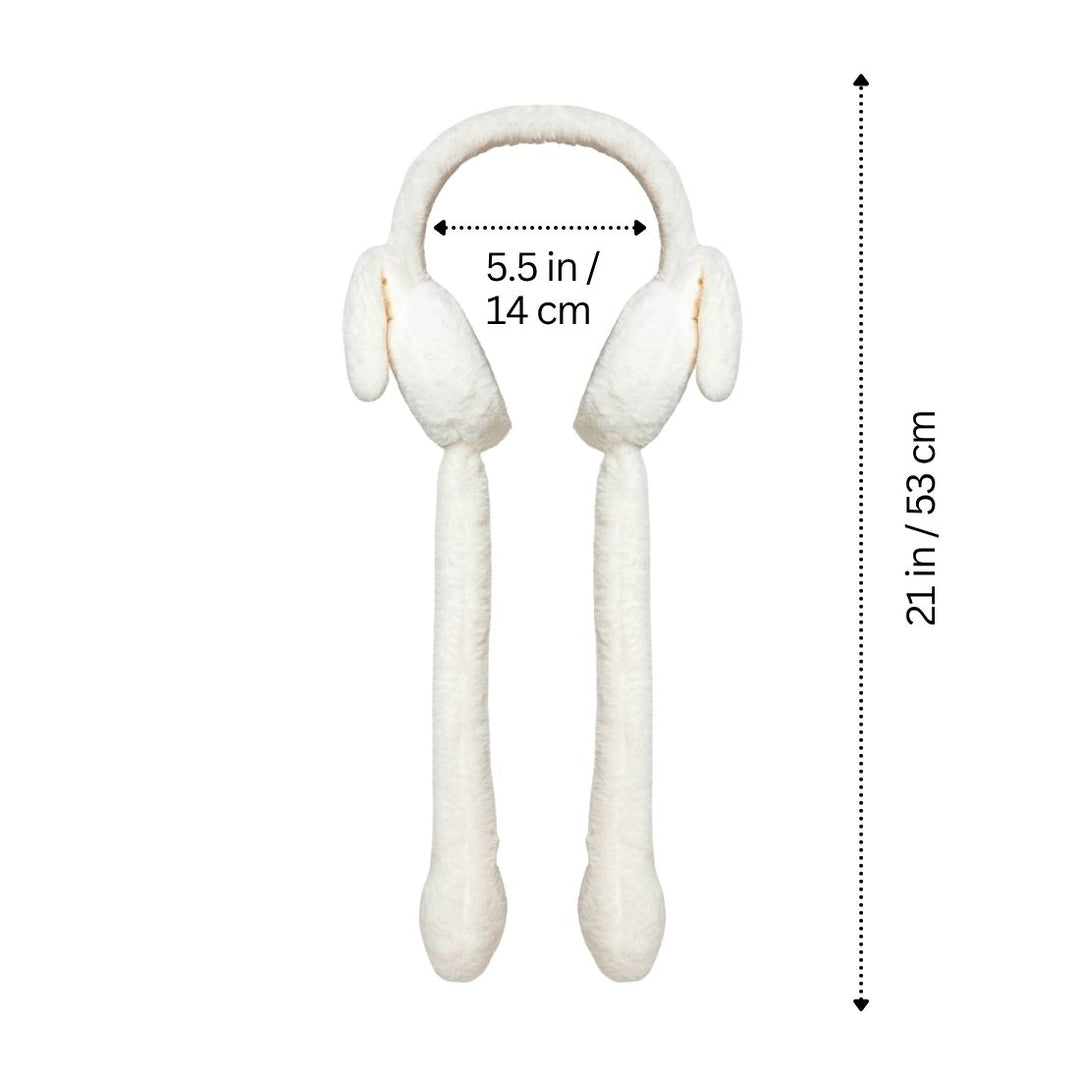 Radhu & Kabby White Bunny Ear Muffs | Cozy, Warm & Perfect for Winter Outings | Pack of 1