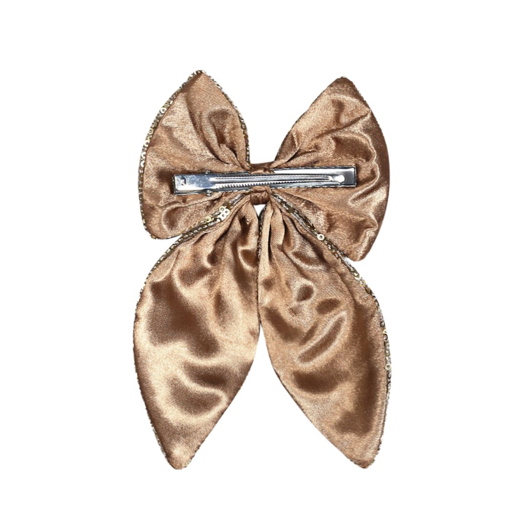 Stylish Hair Bow Clip for Women/Girls Golden Colour Set of 1