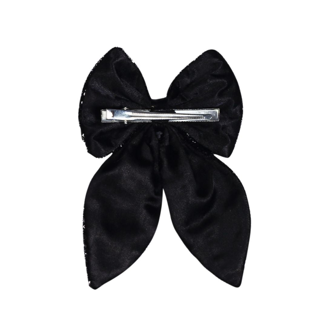 Handmade Hair Bow Clip for All Occasions Black Colour Set of 1