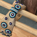 Load image into Gallery viewer, Hairband with Blue and Gold Seed Beads Embellishments for Women
