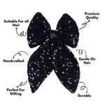 Load image into Gallery viewer, Handmade Hair Bow Clip for All Occasions Black Colour Set of 1
