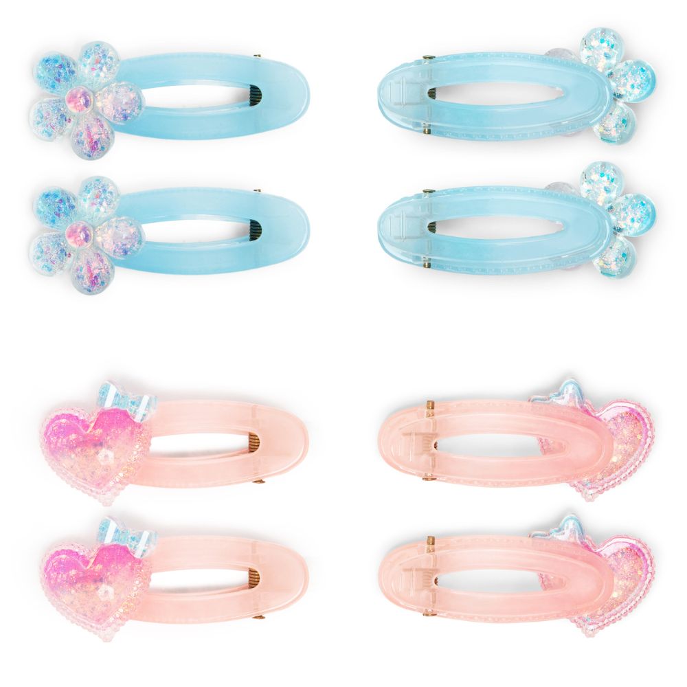 Adorable Hair Clips Set for Girls Baby Blue & Pink Alligator Clips 4 Pcs