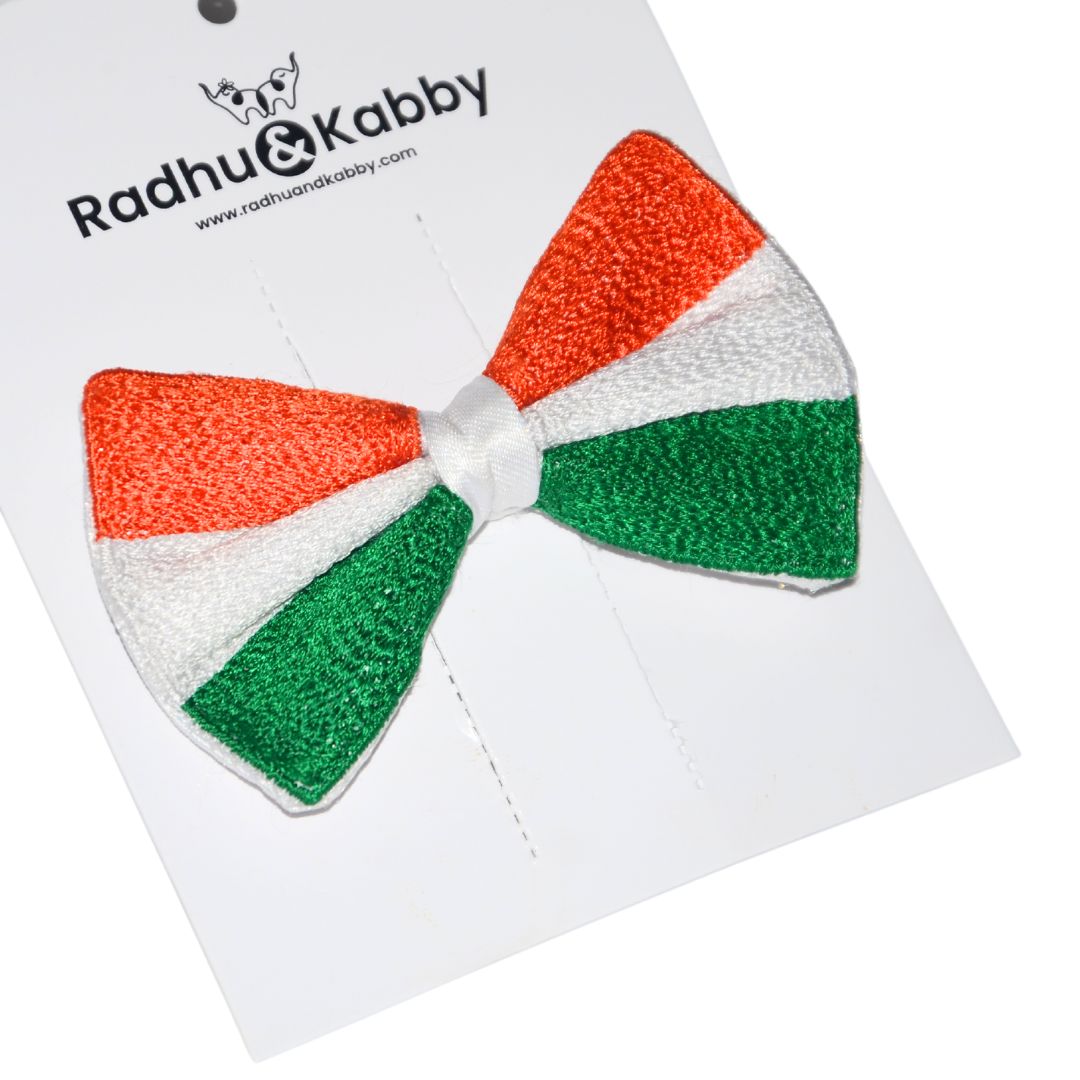 Radhu & Kabby Tricolor Hair Clip for Girls | Perfect For Republic Day, Independence Day, Sports & Function