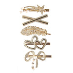 Load image into Gallery viewer, Rhinestone &amp; Pearl Hair Clips Perfect for Any Occasion Set of 5
