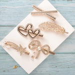 Load image into Gallery viewer, Rhinestone &amp; Pearl Hair Clips Perfect for Any Occasion Set of 5
