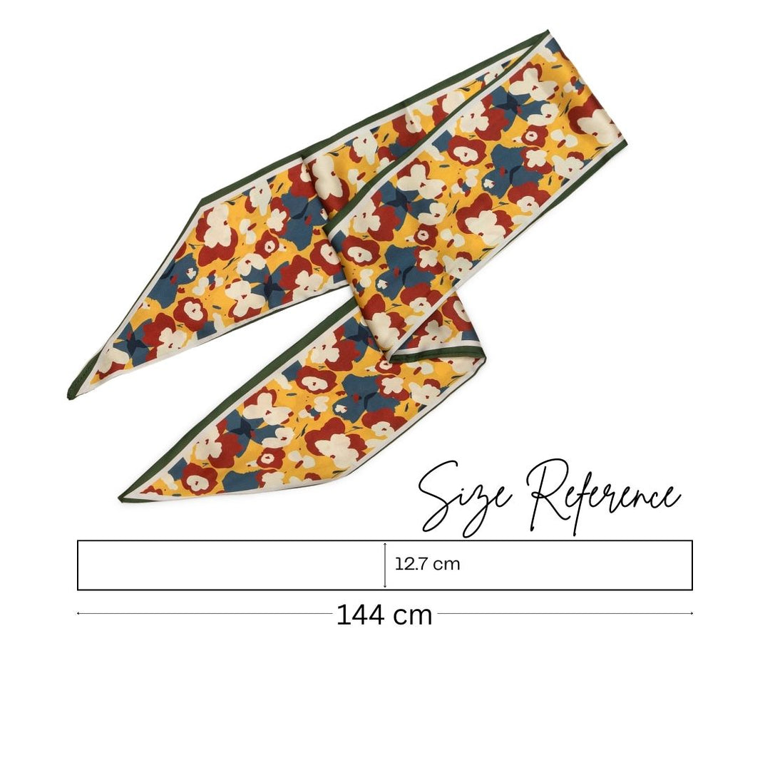 Floral Print Silk Neck Scarf for Women | Elegant & Colorful Fashion Accessory