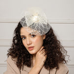 Load image into Gallery viewer, Radhu &amp; Kabby Stylish Fascinator Hat for Girls/Women | Mesh &amp; Pearl Detailing | For Special Events