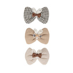 Load image into Gallery viewer, Radhu &amp; Kabby Layered Bow Hair Clips for Girls &amp; Women | Set of 3 Bows in Neutral Shades for Party &amp; Daily Wear