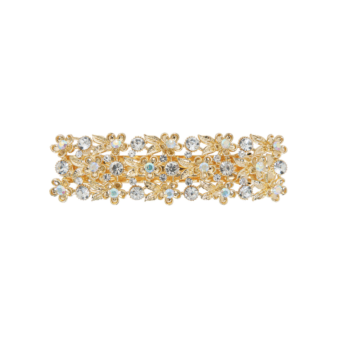 Golden Barrette with Stone Accents for Women One Piece