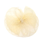 Load image into Gallery viewer, Radhu &amp; Kabby Fascinator Hat for Girls/Women | Set of 1 Lemon Hat with Pearl &amp; Mesh Bow Design | Includes Alligator Clip &amp; Headband
