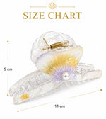 Load image into Gallery viewer, Radhu &amp; Kabby Seashell Hair Claw Clip Set for Women | Pearl Accent Strong Hold Hair Clutchers