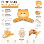 Load image into Gallery viewer, Radhu &amp; Kabby Cute Bear Hair Claw Clip for Women | Premium Acrylic Hair Clutcher with Strong Grip for All Hair Types