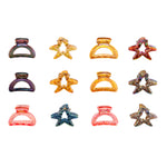Load image into Gallery viewer, Radhu &amp; Kabby Multicolor Mini Claw Clips for Girls | 12-Piece Star &amp; Arch Set Glossy Acrylic Finish | Strong Hold Hair Accessories for Everyday &amp; Festive Use