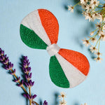 Load image into Gallery viewer, Radhu &amp; Kabby Tricolor Hair Bow Clip for Girls | Comfortable For All Hair Type | Indian Flag Design | 1 Pc