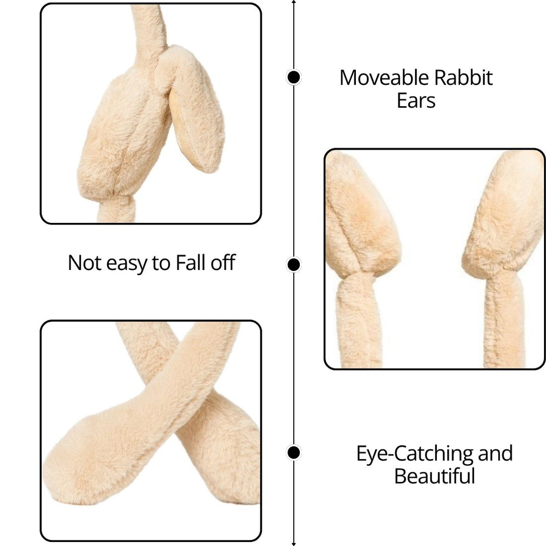 Radhu & Kabby Fluffy Bunny Ear Muffs | Soft, Warm & Stylish Winter Wear | Pack of 1