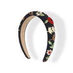 Load image into Gallery viewer, Radhu &amp; Kabby Black Floral Embroidered Hairband | Handmade Headband for Women &amp; Girls