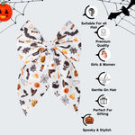 Load image into Gallery viewer, Radhu &amp; Kabby Halloween Statement Hair Bow | Elegant Spooky &amp; Pumpkin Printed Hair Accessories for Girls/Women