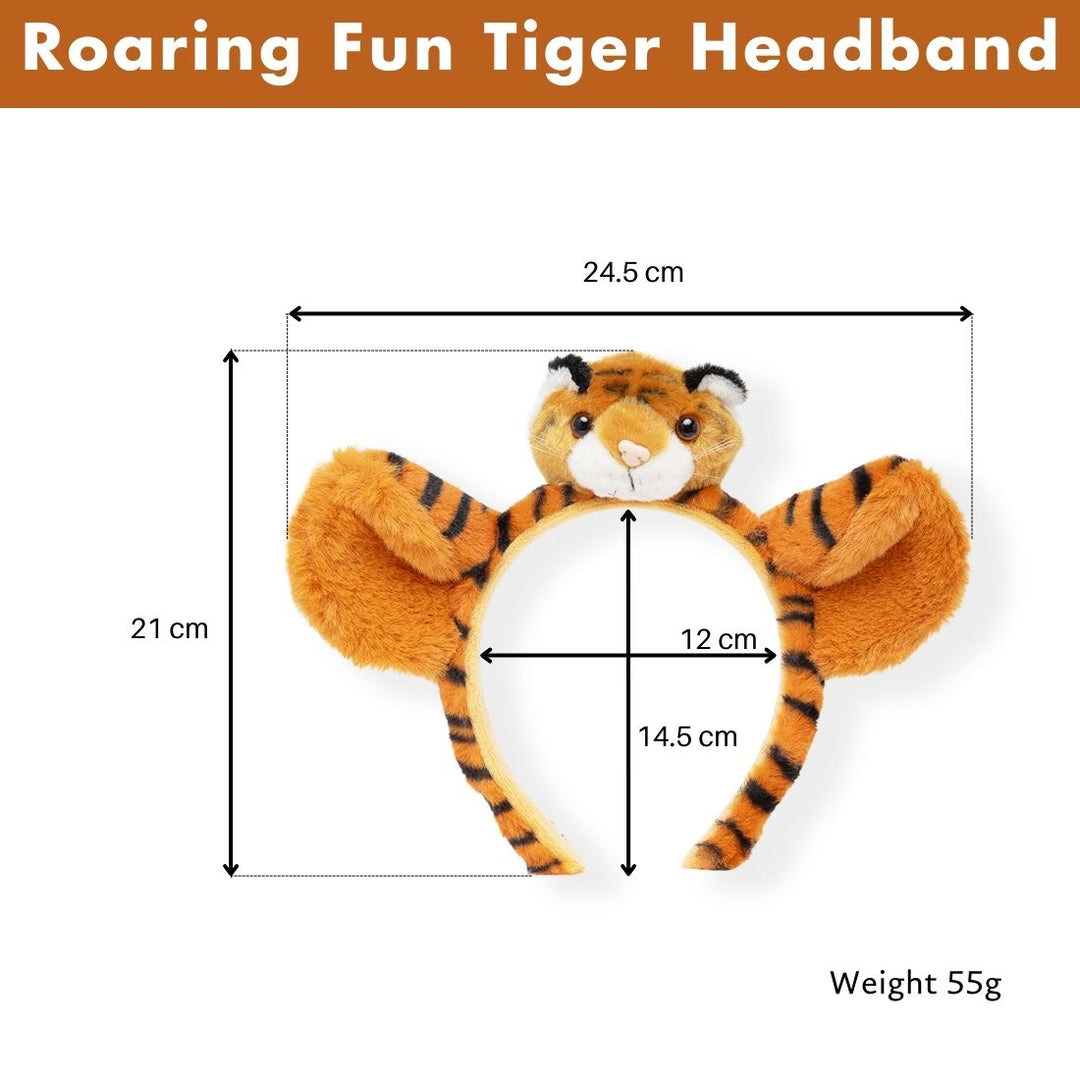 Tiger Ear Hairband Animal Headband for Dress-Up Fun Orange Colour One Piece