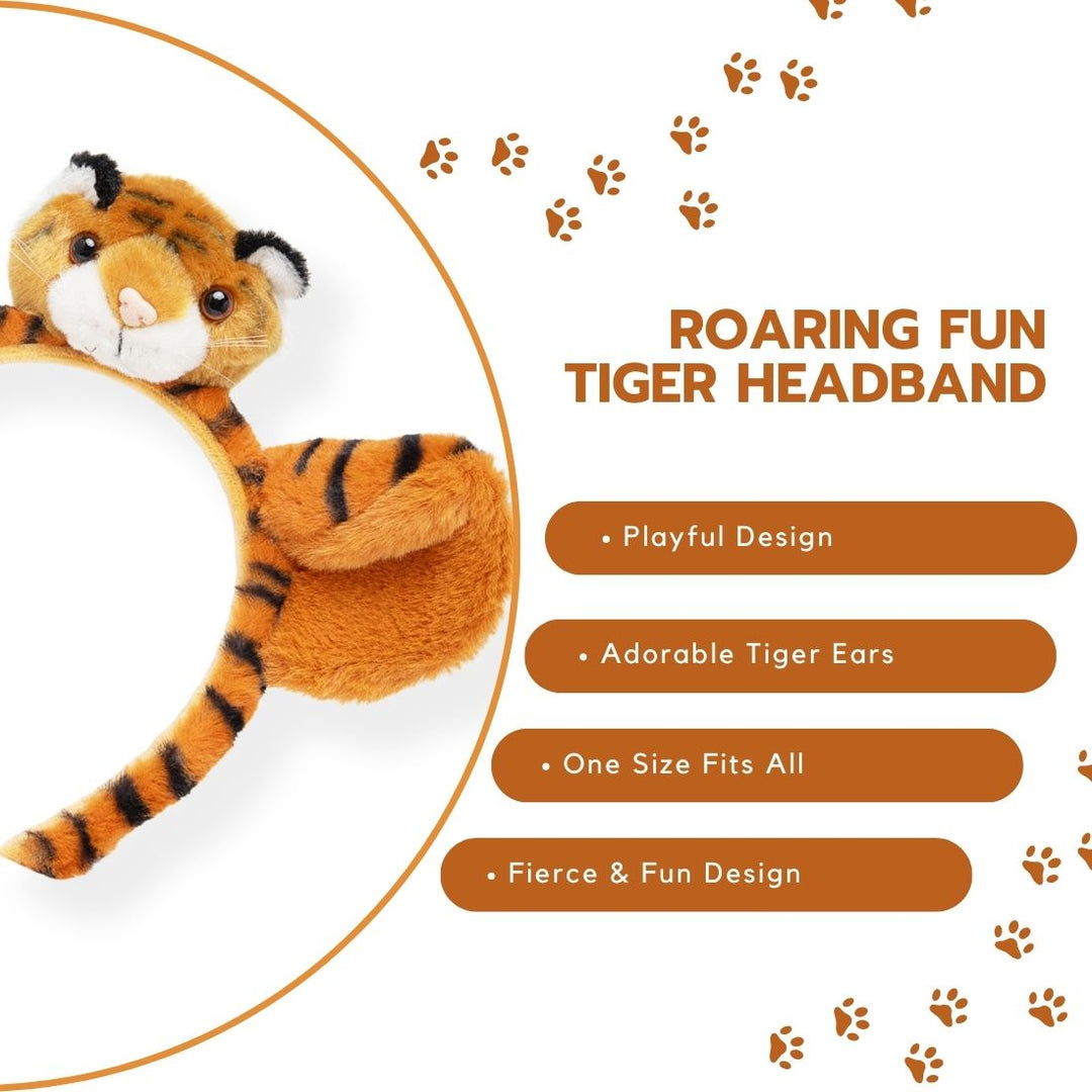 Tiger Ear Hairband Animal Headband for Dress-Up Fun Orange Colour One Piece