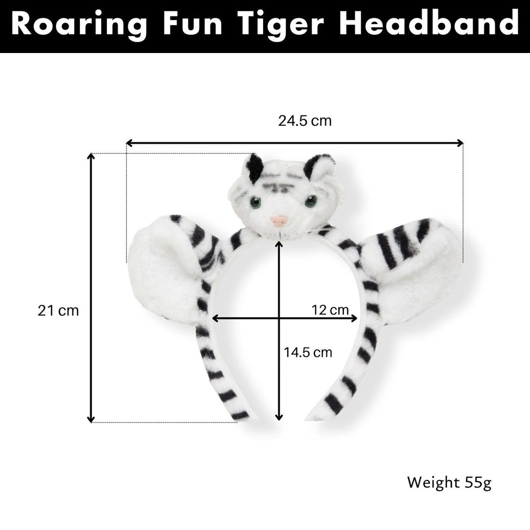 Tiger Hairband for Kids Animal - Themed Headband White Colour One Piece