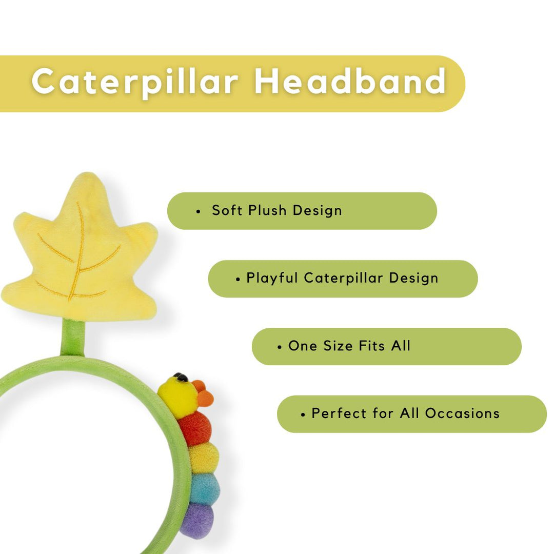 Hairband for Kids - Plush Caterpillar & Yellow Leaf Design 1 Piece