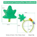 Load image into Gallery viewer, Kids Hairband Green Leaf &amp; Rainbow Caterpillar Plush Headband 1 Piece