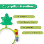 Load image into Gallery viewer, Kids Hairband Green Leaf &amp; Rainbow Caterpillar Plush Headband 1 Piece