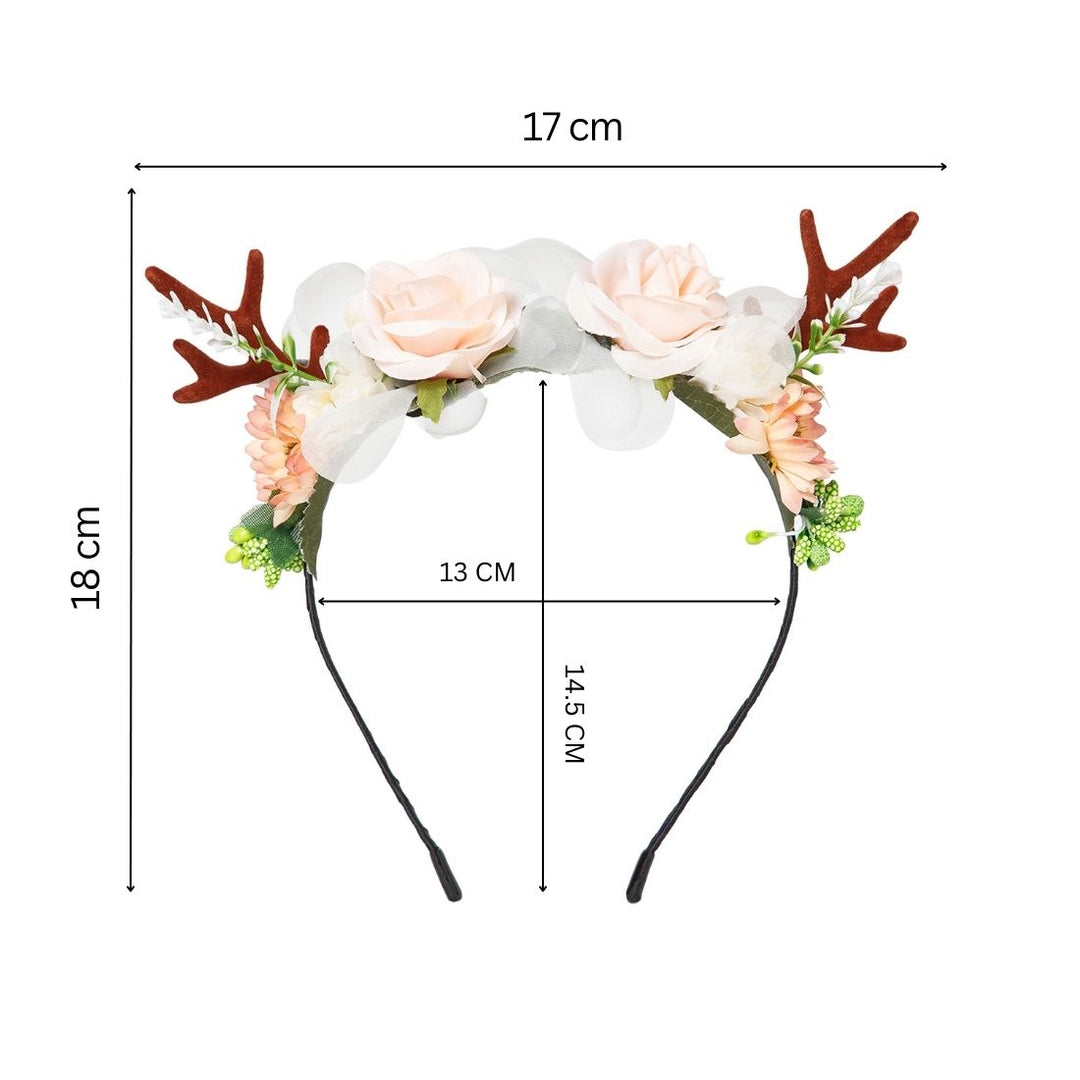 Radhu & Kabby Christmas Headband for Girls/Women | Festive Hair Accessories with Peach, Berries, Leaves, & Glitter Balls