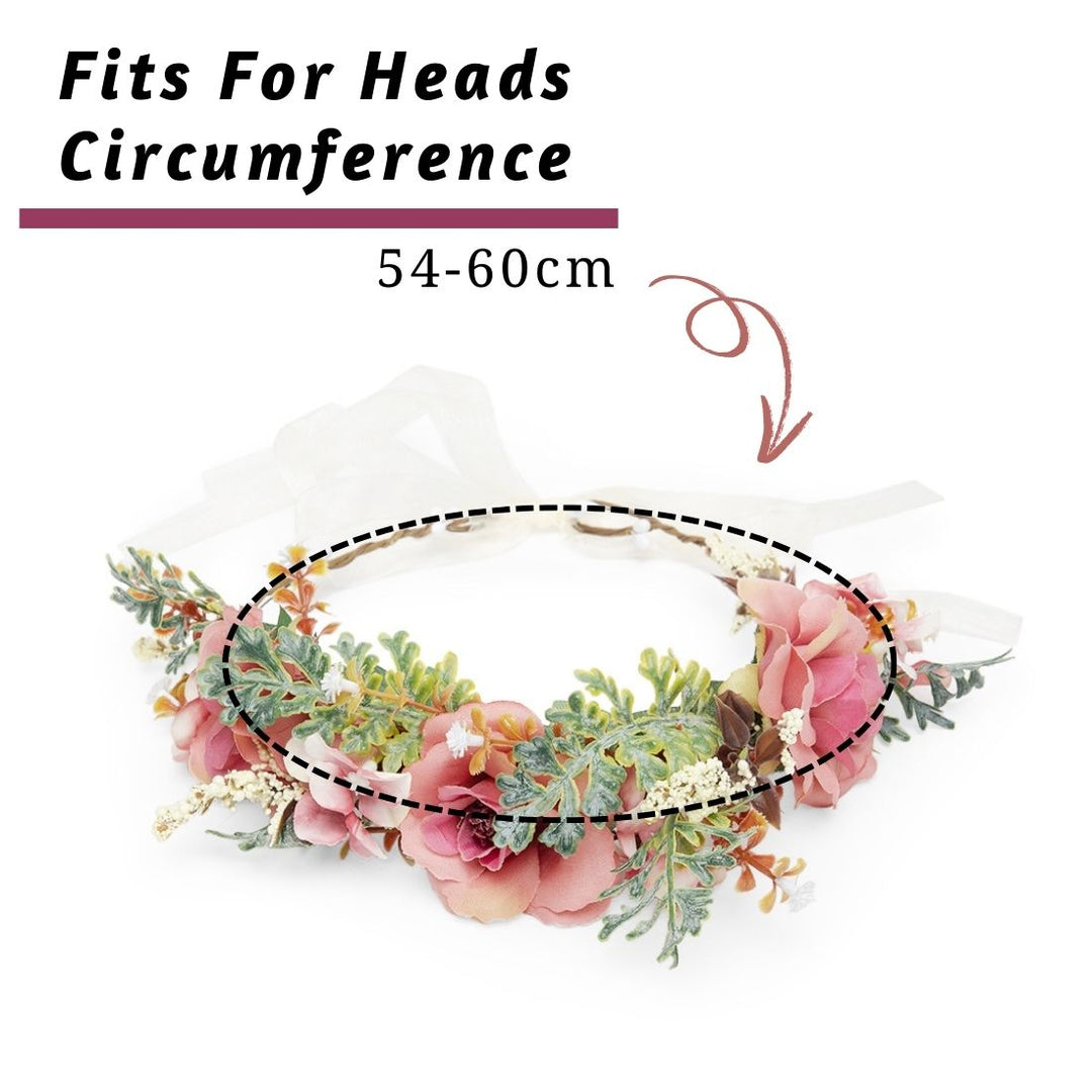 Pink Floral Tiara for Girls Adjustable Headband One Piece