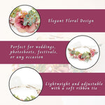 Load image into Gallery viewer, Pink Floral Tiara for Girls Adjustable Headband One Piece