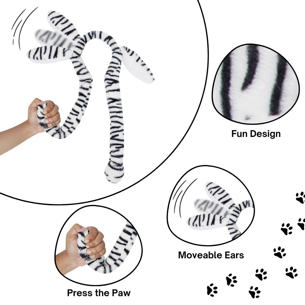 Radhu & Kabby Tiger Print Plush Hairband | Cute Animal Ear Design for Kids & Adults