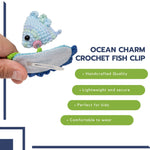Load image into Gallery viewer, Radhu &amp; Kabby Crochet Hair Clip | Handmade Fish with Ocean-Themed Tic-Tac Clip for Kids/Girls