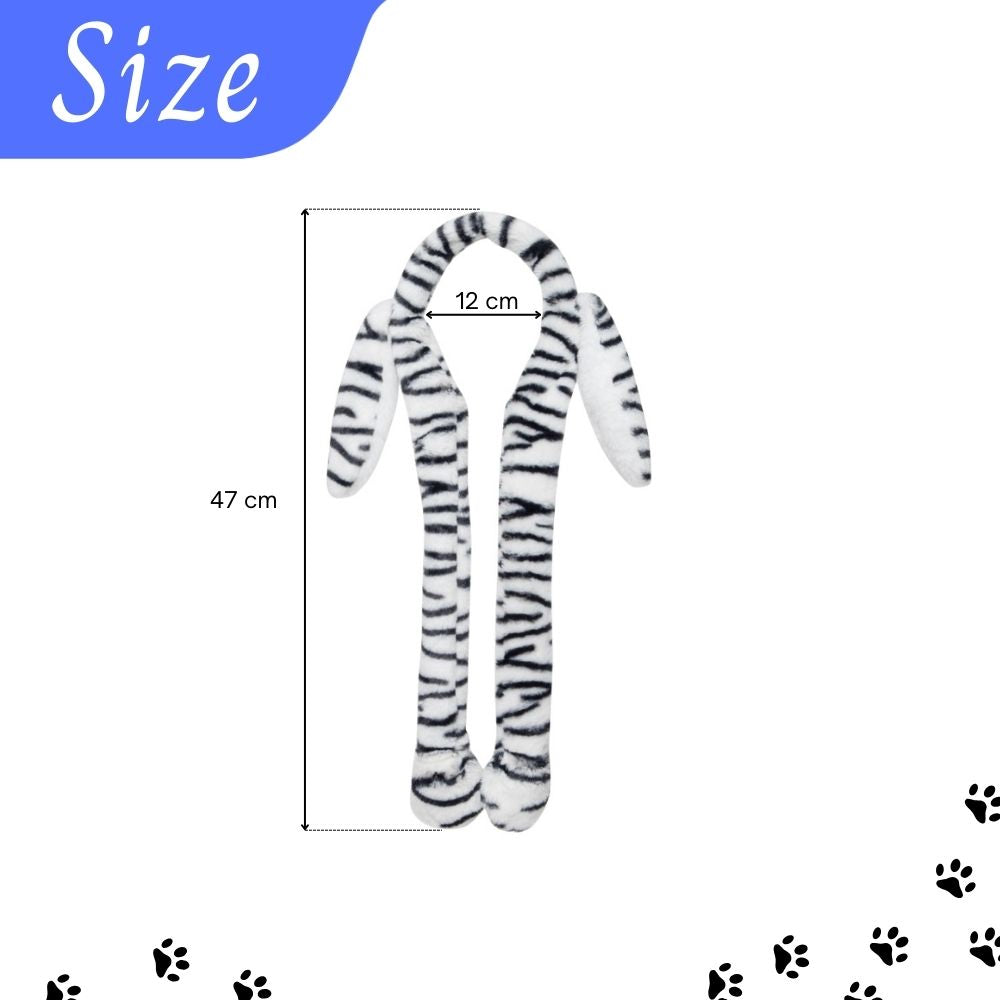 Radhu & Kabby Tiger Print Plush Hairband | Cute Animal Ear Design for Kids & Adults
