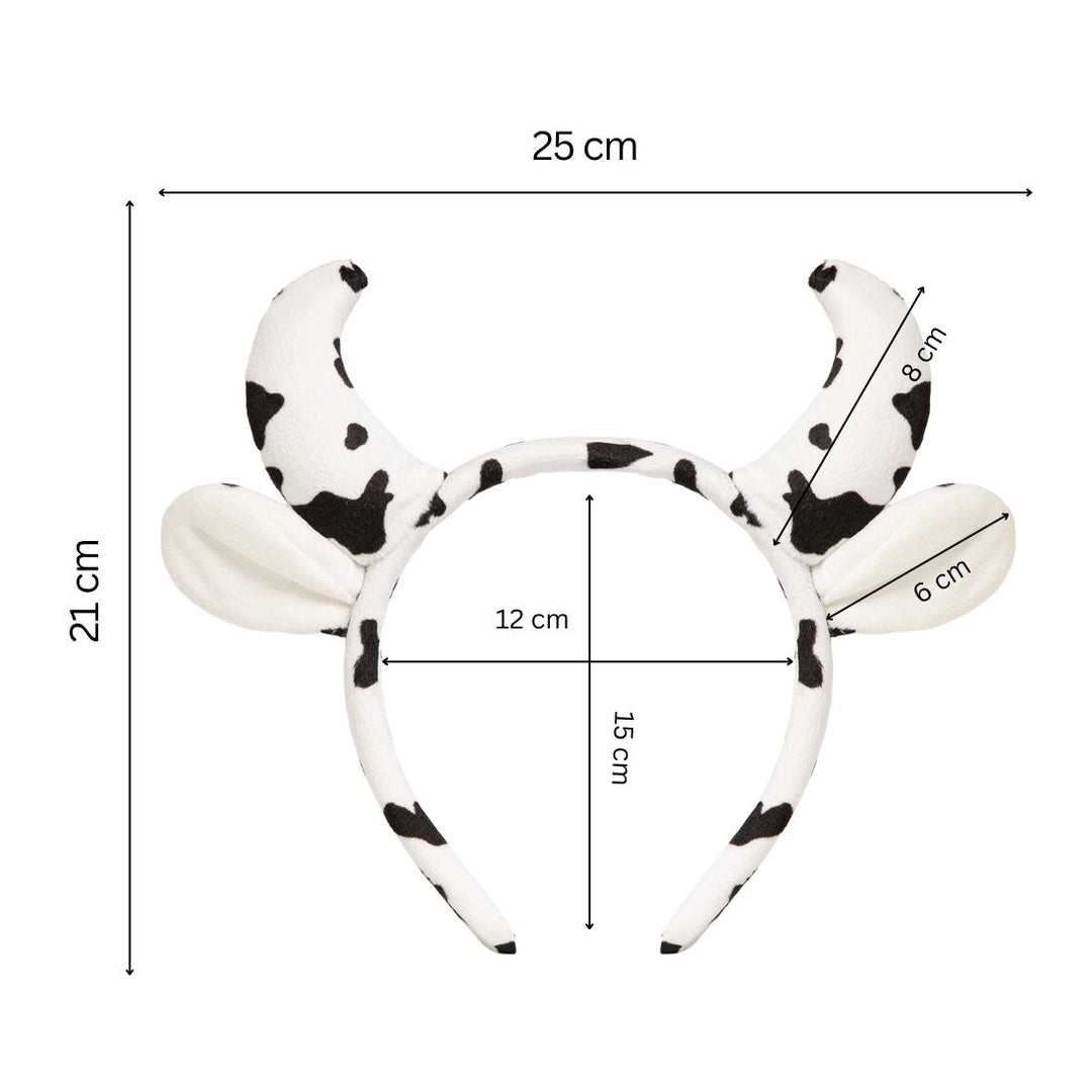 Radhu & Kabby Cow Theme Headband | Fluffy Horns & Ears | Ideal for Parties, Reels & Dress-Up Vibes