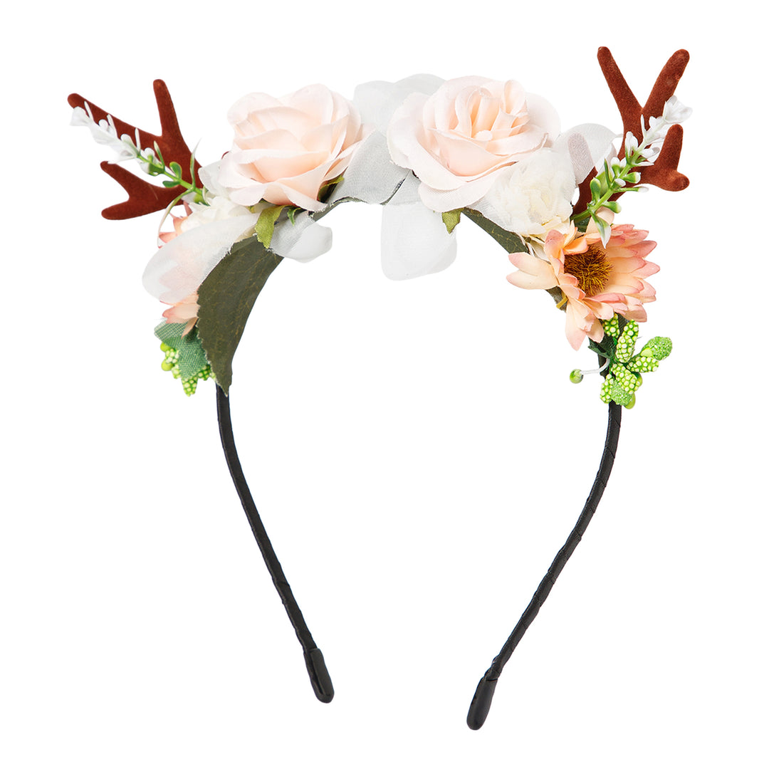 Radhu & Kabby Christmas Headband for Girls/Women | Festive Hair Accessories with Peach, Berries, Leaves, & Glitter Balls