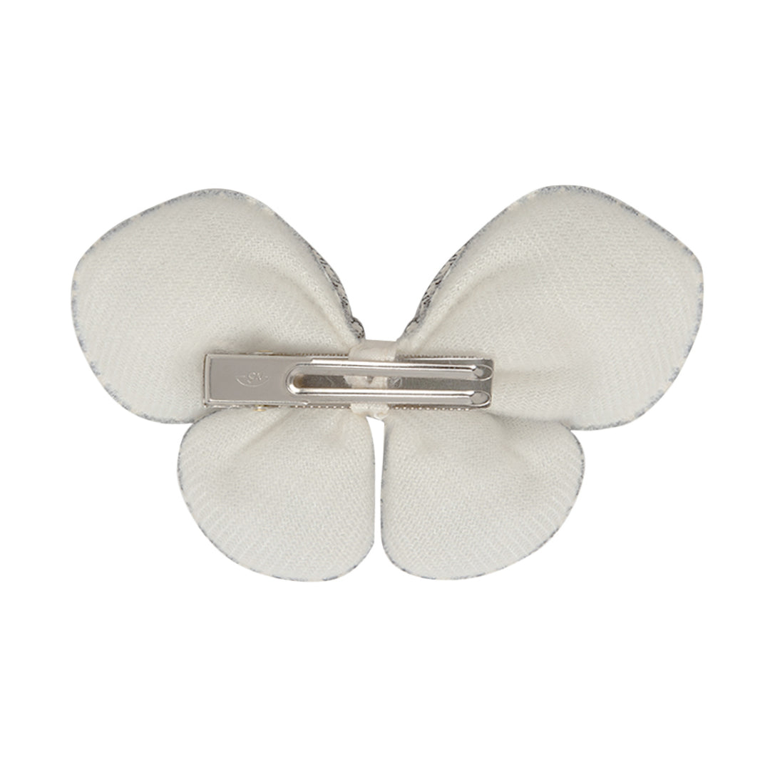 Radhu & Kabby Fabric Butterfly Hair Clips for Girls & Women | Set of 3 Elegant Neutral Soft Checkered Bows
